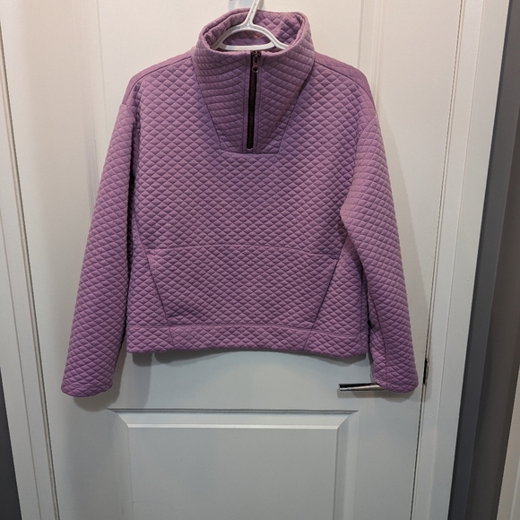 Women's 1/4 Zip Quilted cropped sweatshirt - Picture 1 of 2